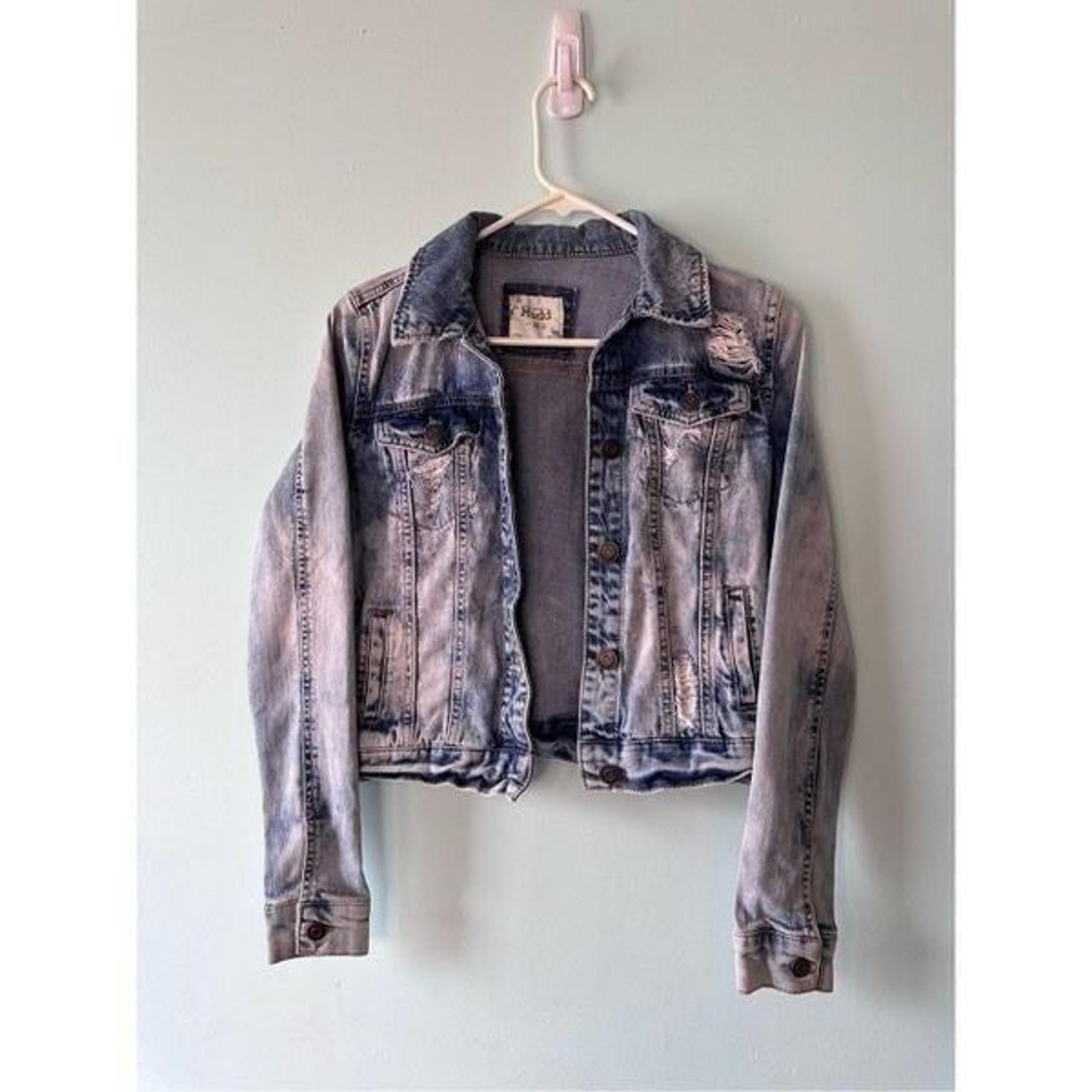 Mudd Distressed Acid washed Denim Jacket