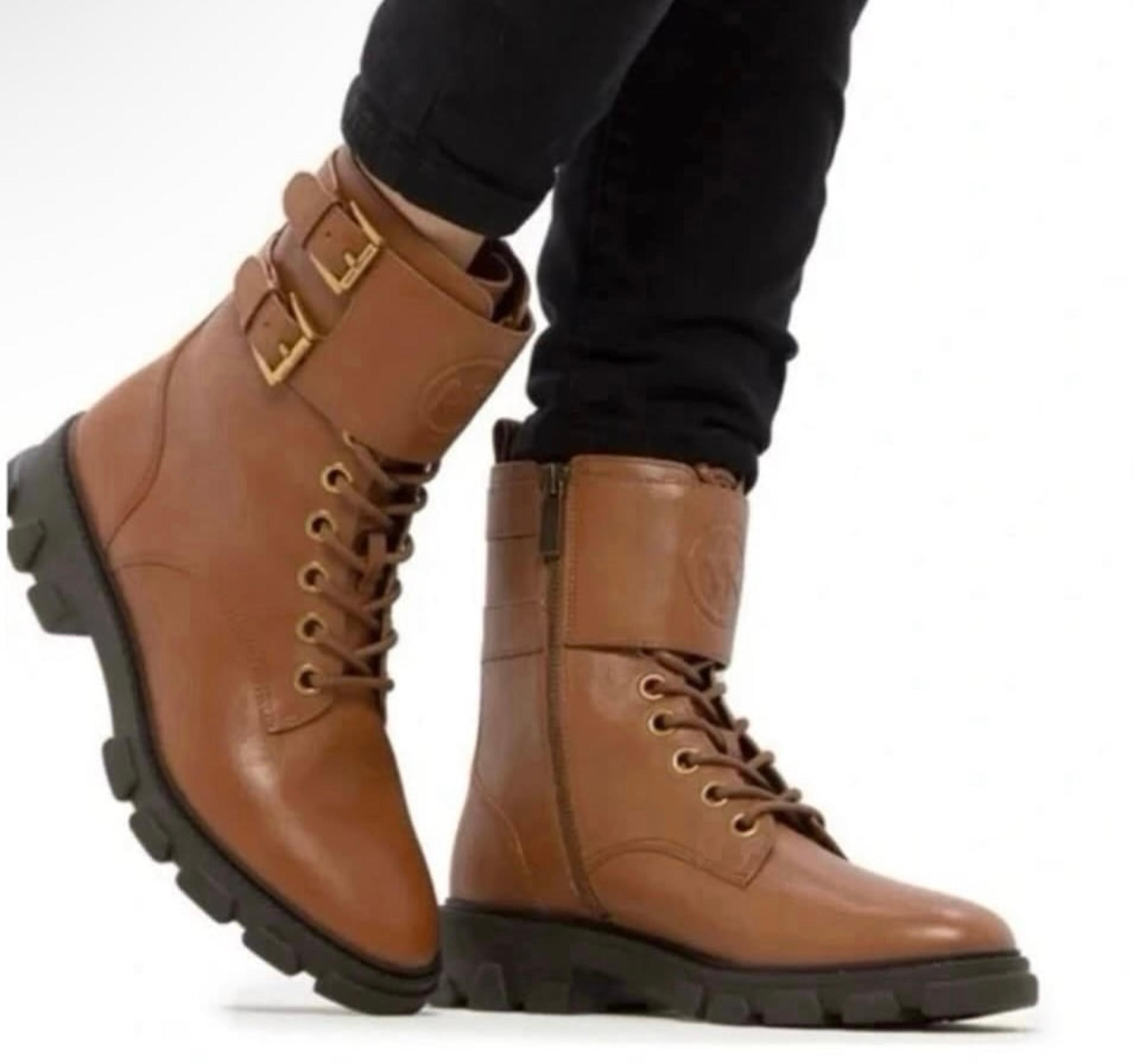 Michael Kors Ridley Combat ankle boots women size 10 brown
