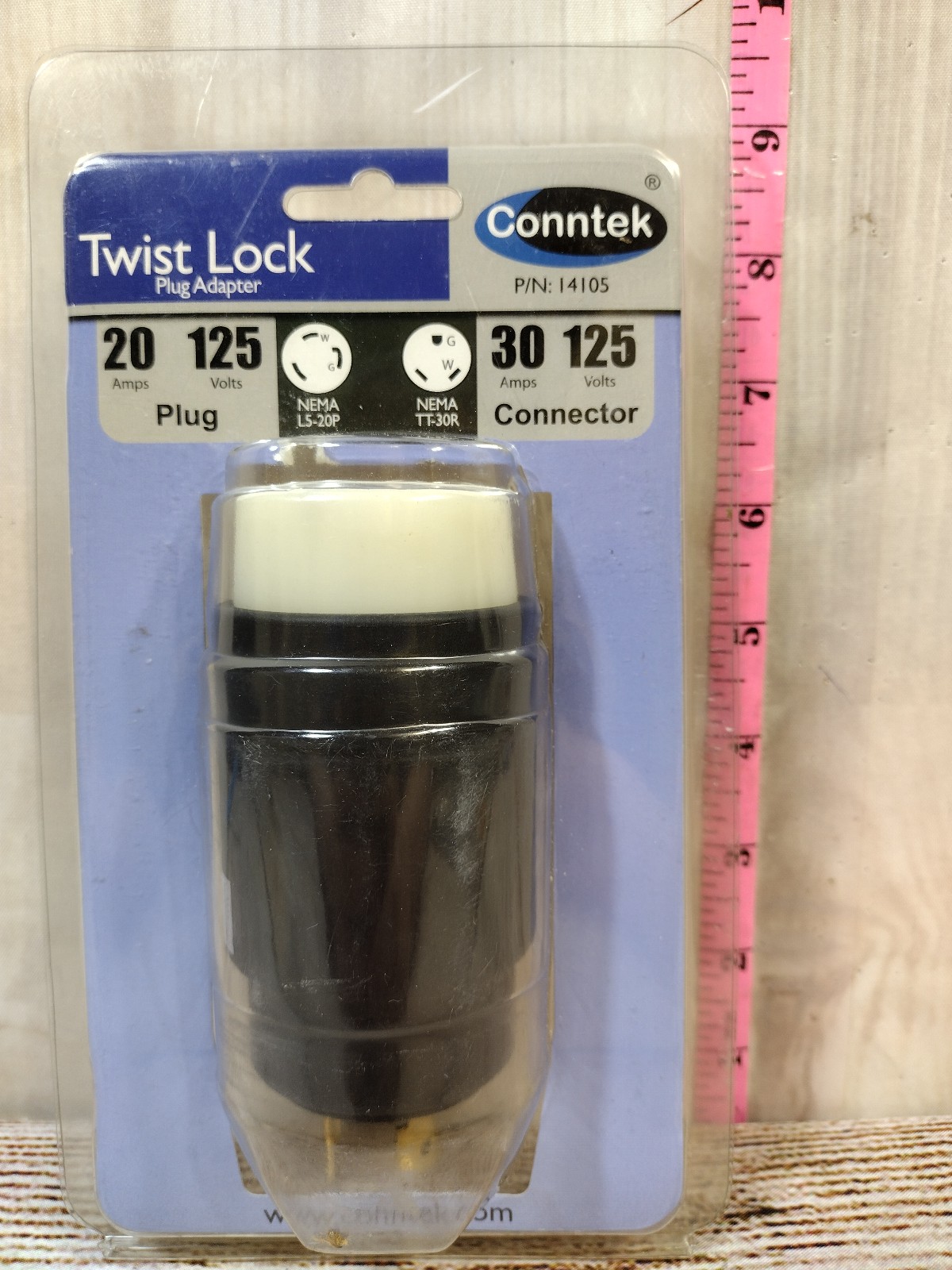 NEMA L520 TT30R TWIST LOCK PLUG ADAPTER 20A125V RV CAMPER 30A FITS 14105