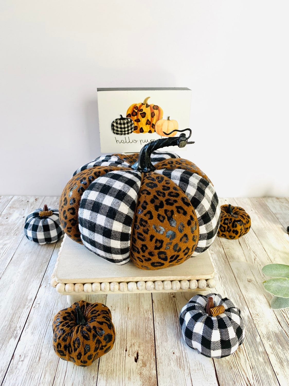 Leopard print/ Buffalo check Pumpkins