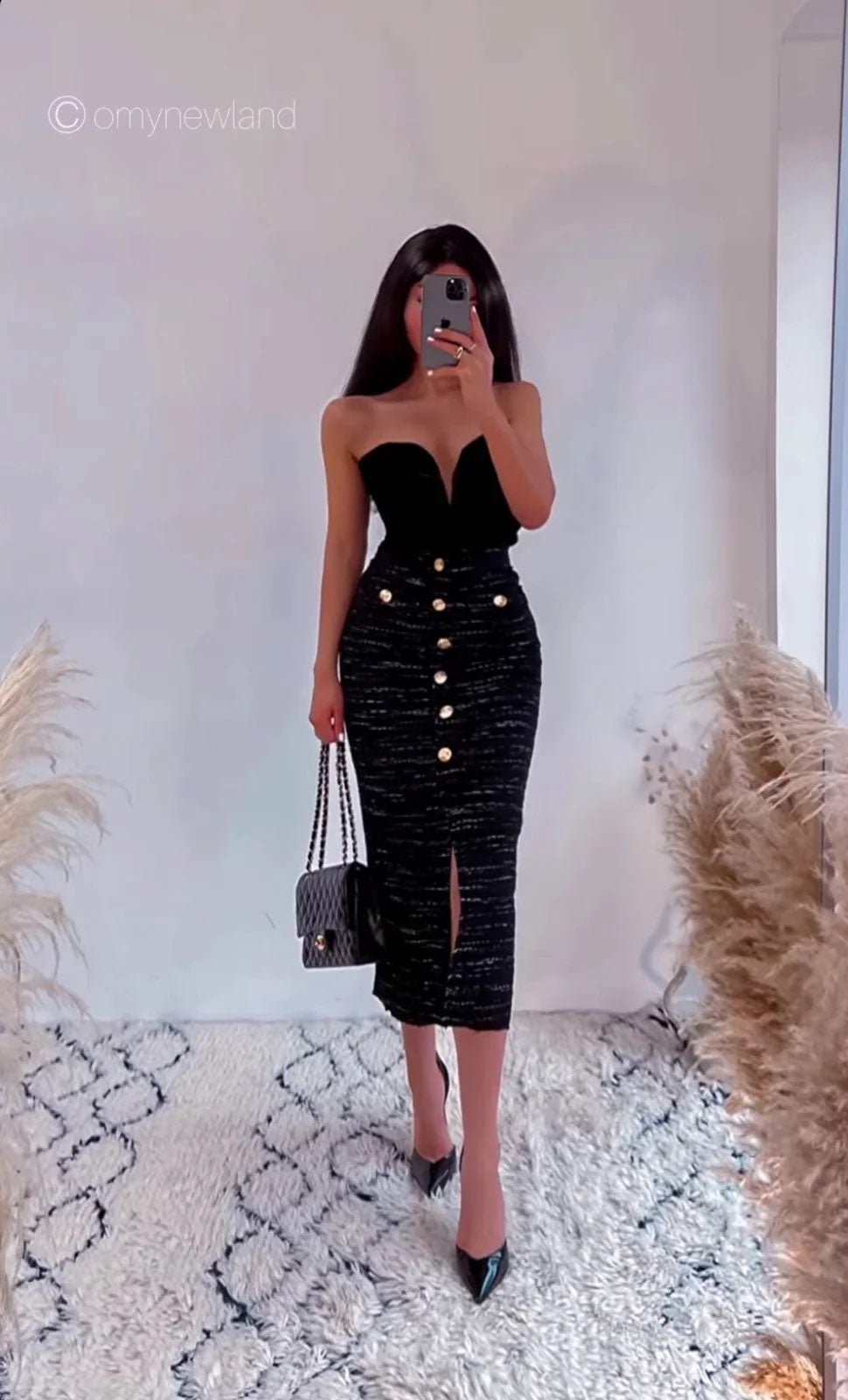 Zara Textured Pencil Skirt