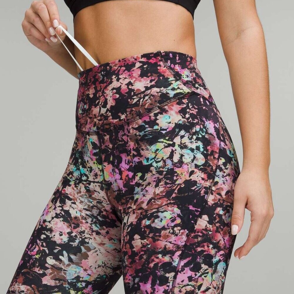 Lululemon Base Pace High-Rise Crop 23 Leggings Multicolor Floral Size 4 (NWT)