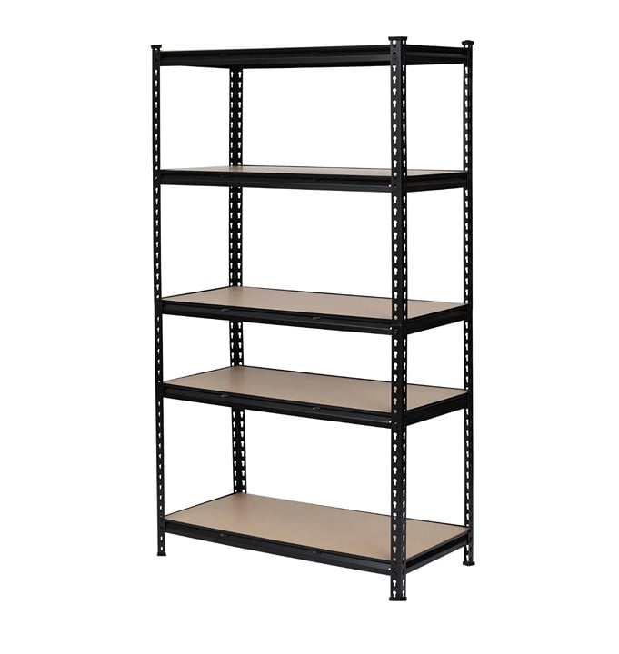 Black 5 Shelf Heavy Duty Metal Garage Storage Shelves