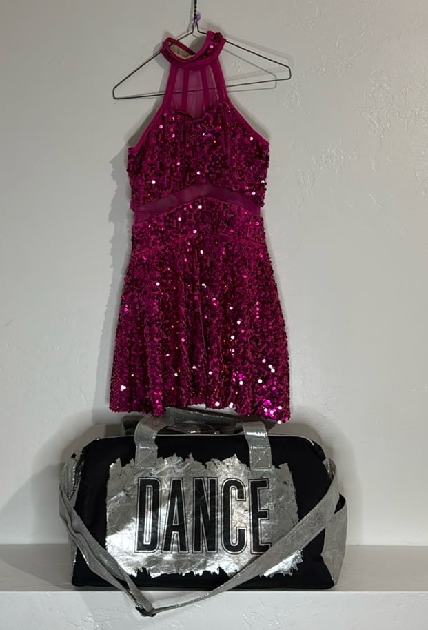 Justice Dance duffle bag && pink sequin dress bundle