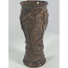 Dragon Hand Made Grey Fox Pottery Challis Cup MI Renaissance Festival 2004