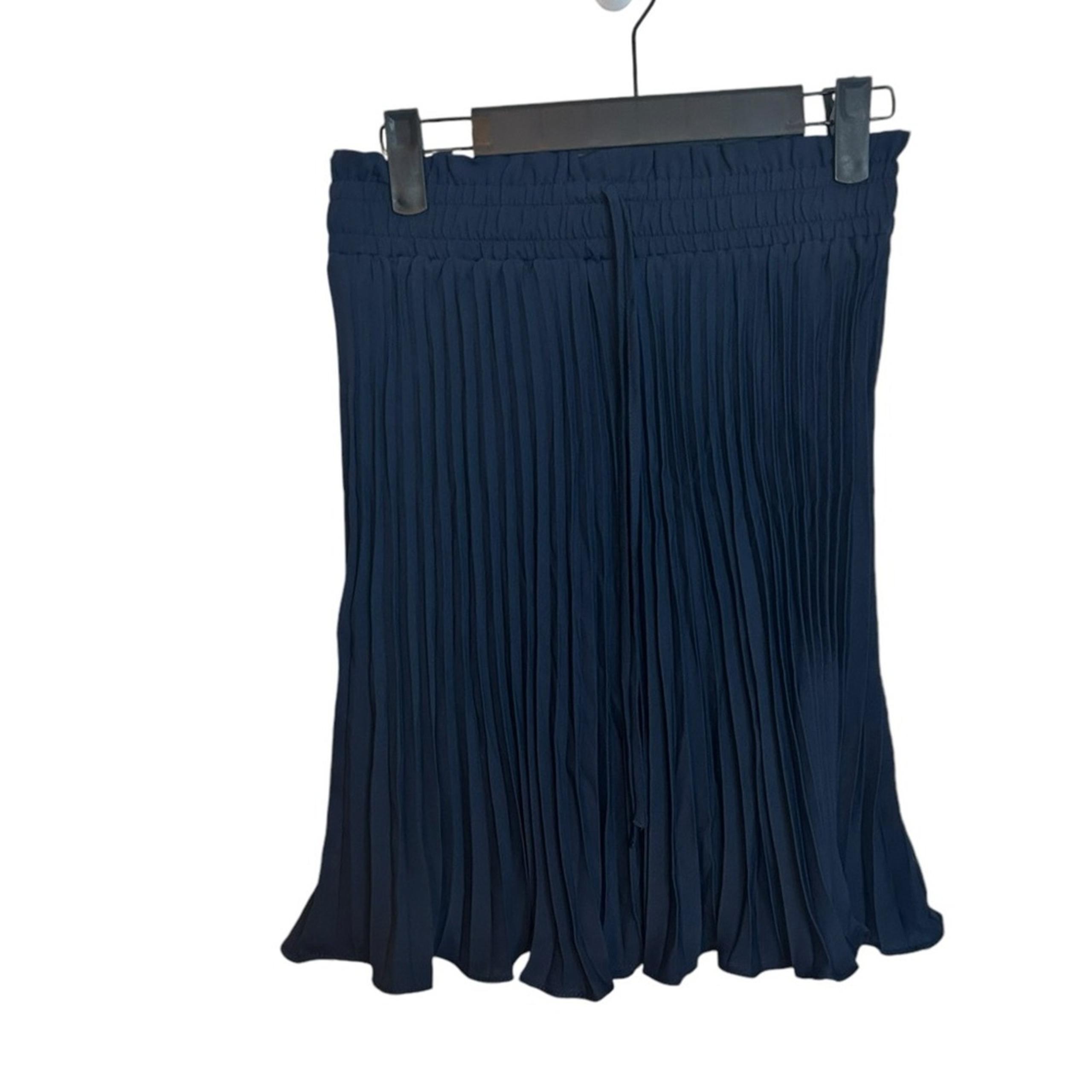 NWT H&M Navy Blue Pleated Flounce Skirt