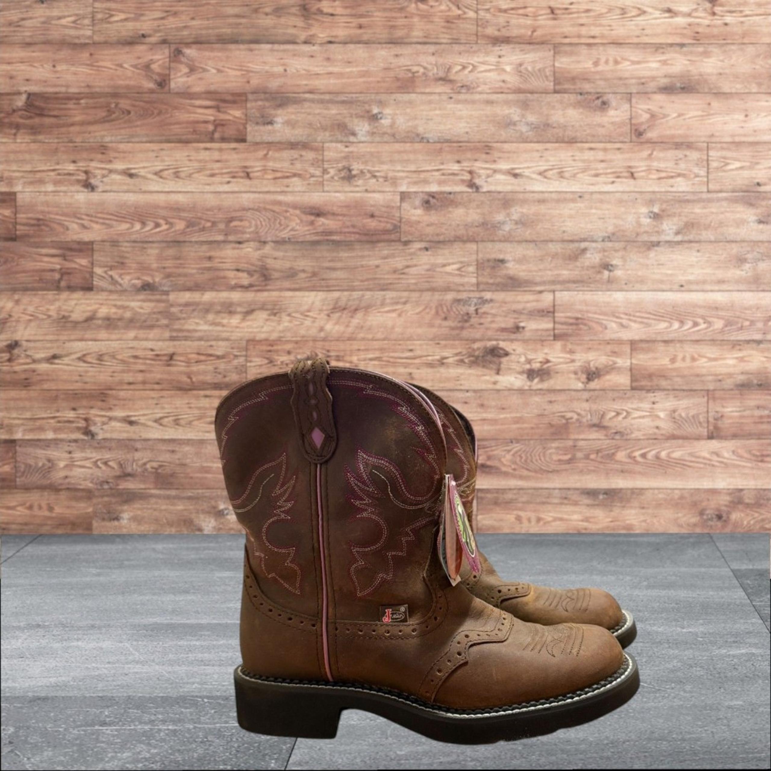WOMENS JUSTIN GYPSY WANETTE WORK BOOTS SZ 9.5