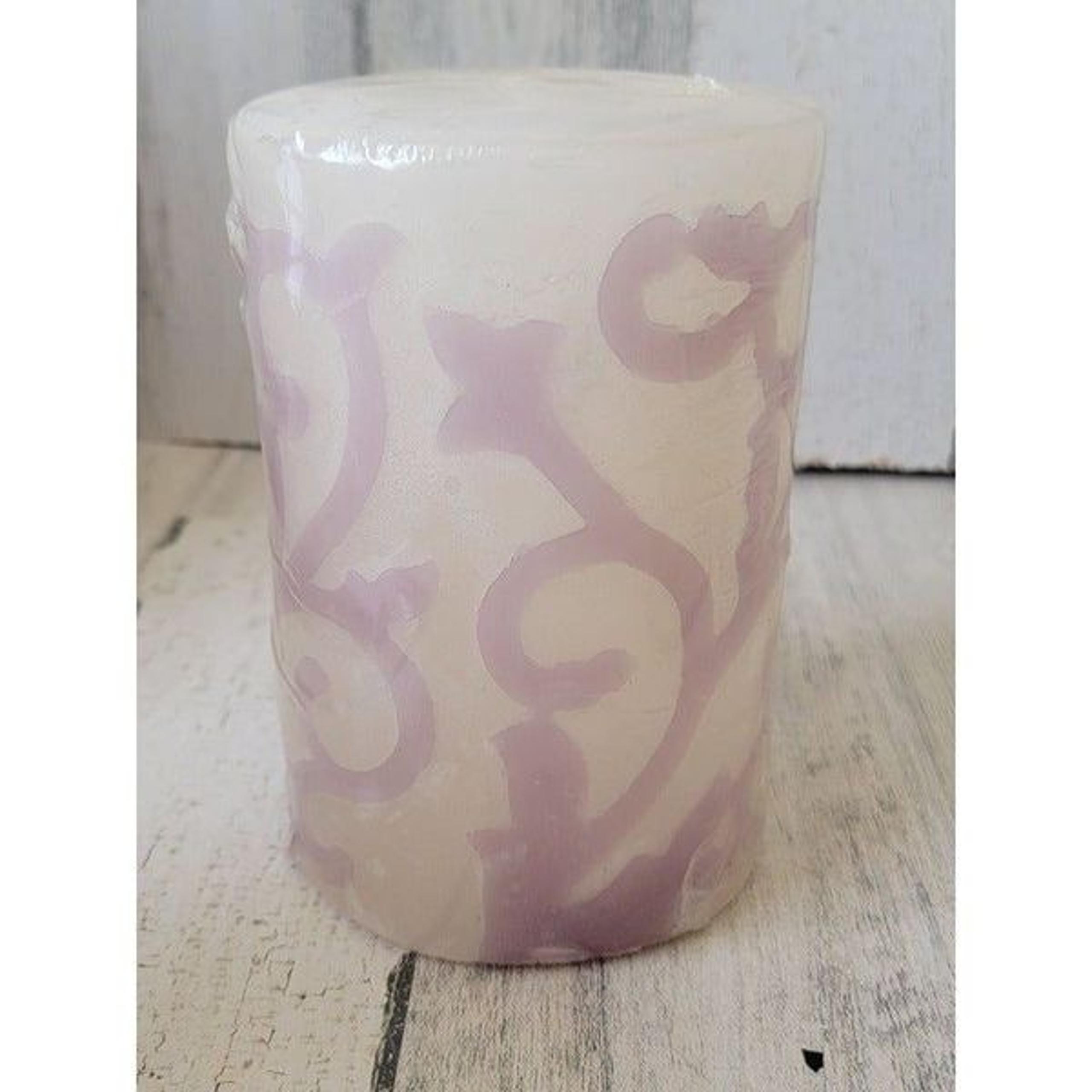 Pier 1 Imports lavender scented pillar candle purple swirl home decor