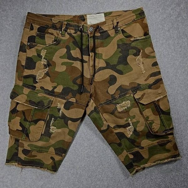 FWRD DENIM New York Shorts Cargo Camo 40 Noir Drawstring