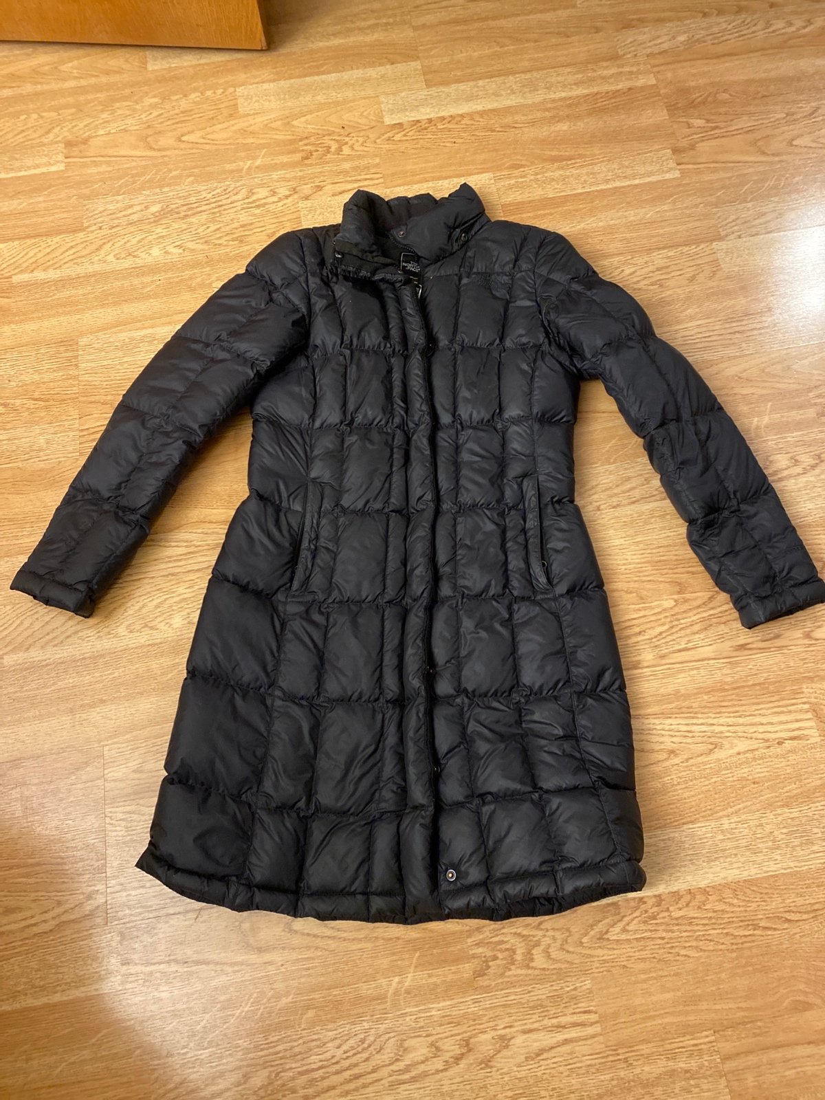 jacket northface long jacket black womans size small