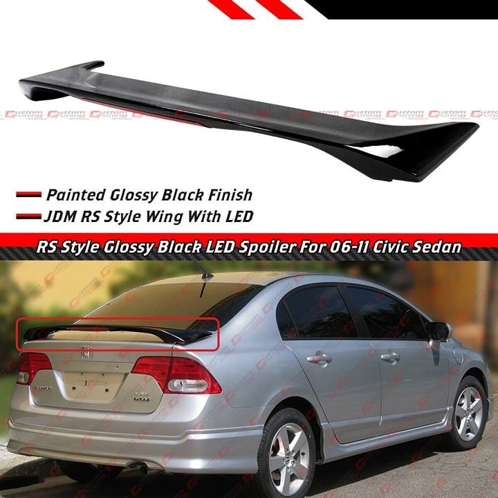 2006-2011 Honda 8-generation Civic Clamp Style Rear Spoiler PG Style Gloss Black