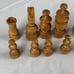 French Regency Chess 32 Piece Set Vintage Turned Wood King 2 5/8” Pawn 1 3/8”