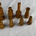 French Regency Chess 32 Piece Set Vintage Turned Wood King 2 5/8” Pawn 1 3/8”