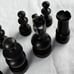 French Regency Chess 32 Piece Set Vintage Turned Wood King 2 5/8” Pawn 1 3/8”