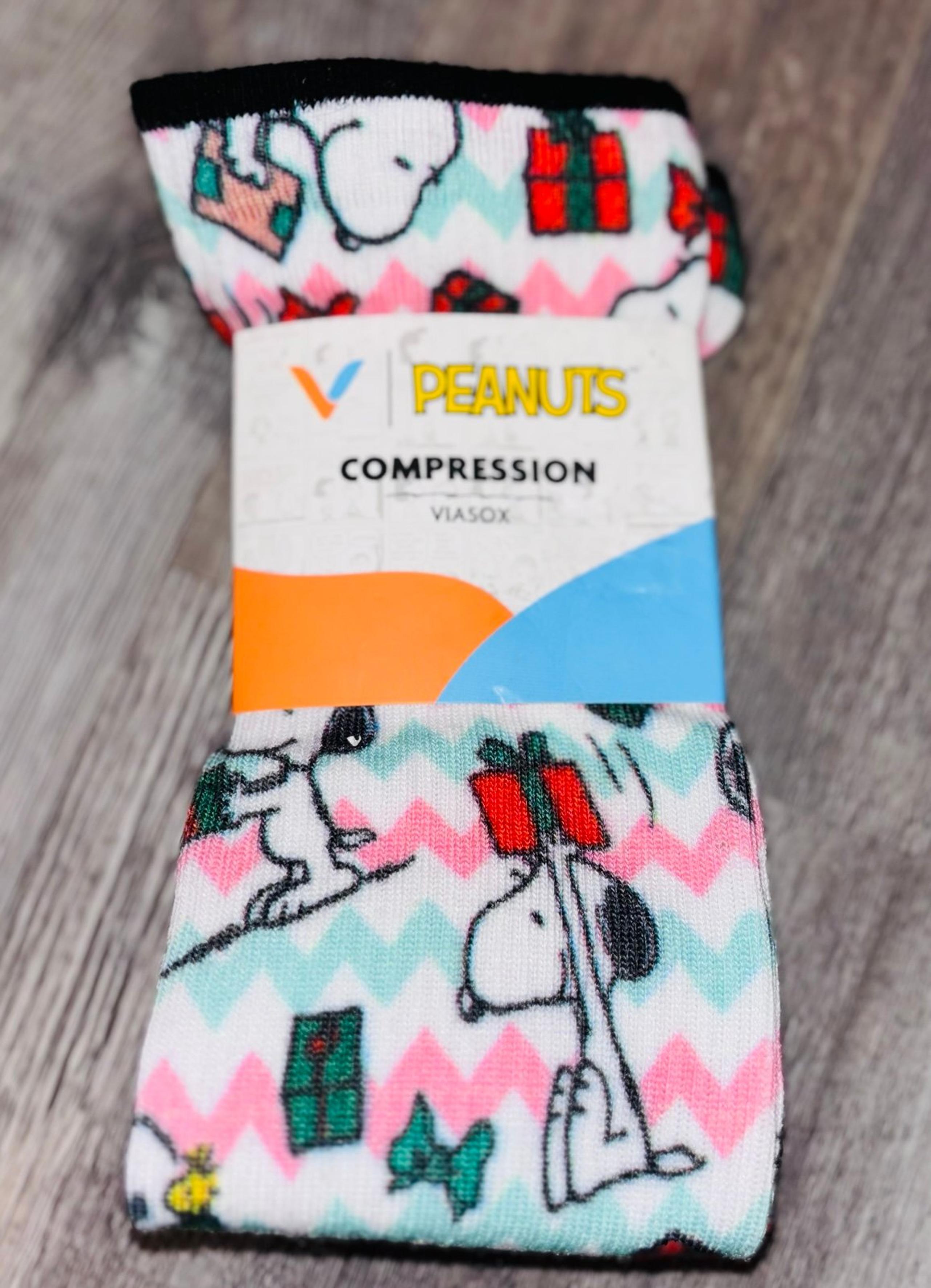 Viasox Compression Socks Peanuts sz Large NEW