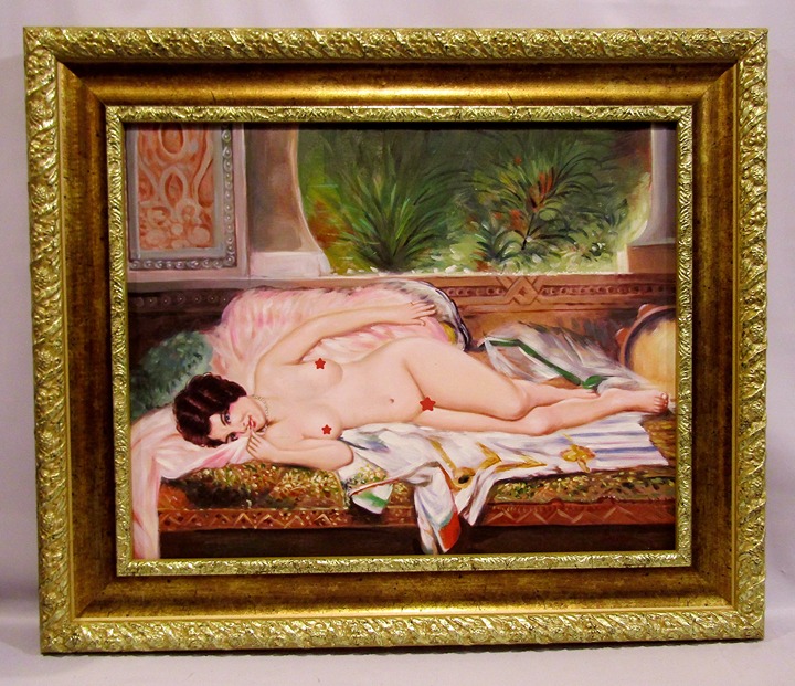 Eduard Hofmann Inspired Original Handmade Oil Painting RECLINING NUDE by Dario