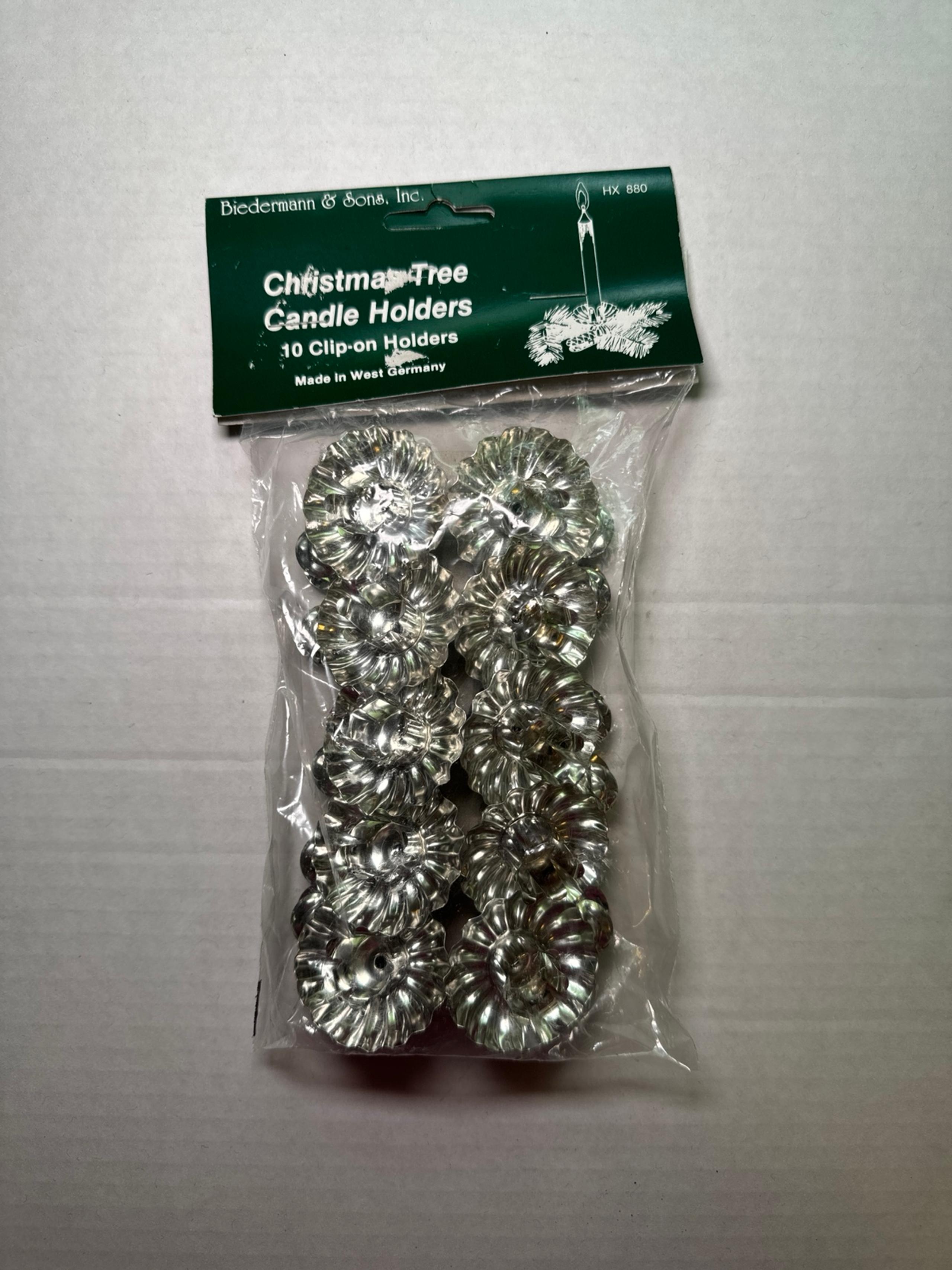 Biedermann & Sons Christmas Tree Candle Holders Silver Tone Clip-On
