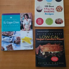 Lot of 3 Vegan cookbooks Vegan divas Vegan baking quick & easy comfort food