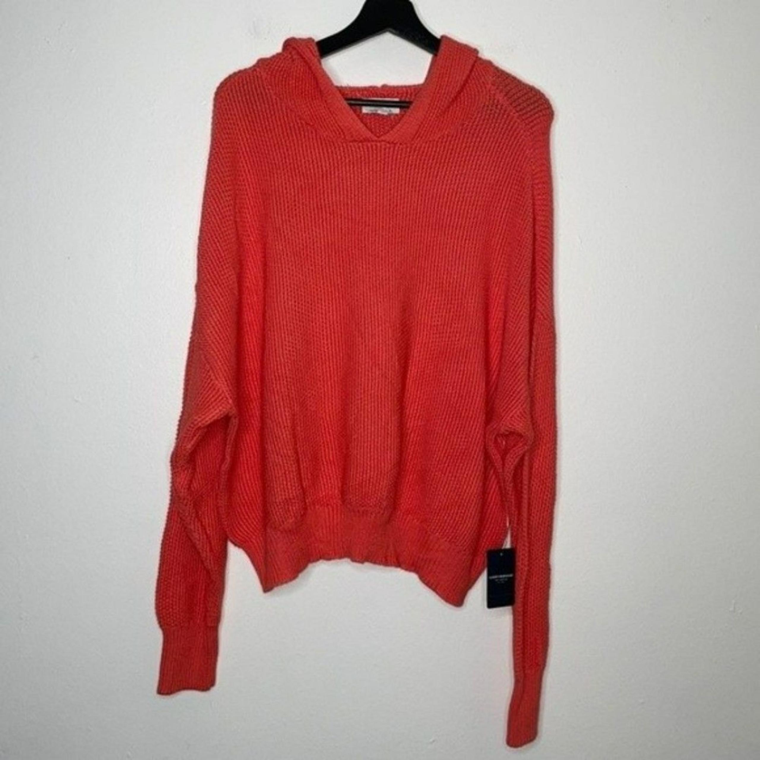 Lucky Brand Womens Sz XL Cotton Blend Textured Knit Hoodie Sweater
