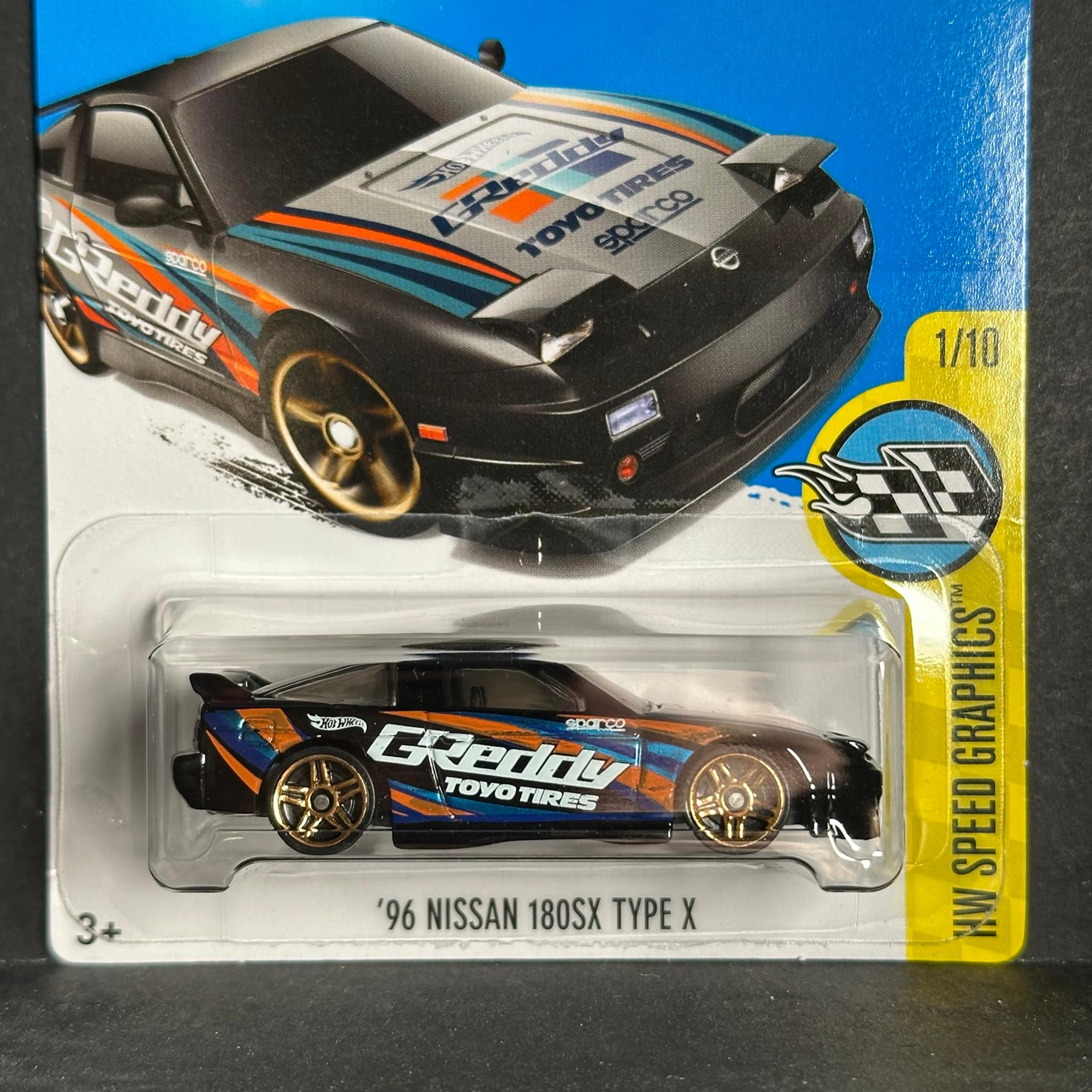 2016 HW Speed Graphics '96 Nissan 180SX Type X Black PB6 - Hot Wheels