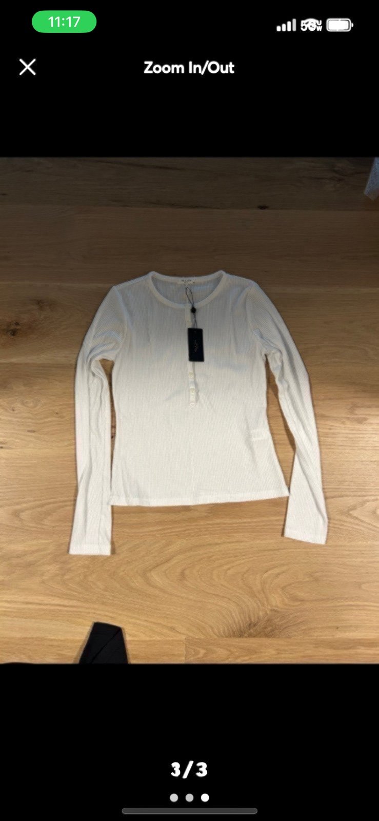Rag & bone sz med white rib Long Sleeve shirt top
