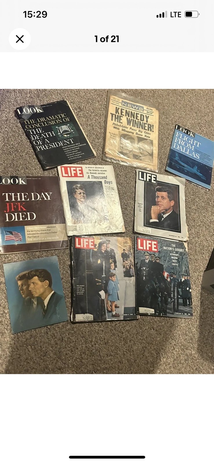 Lot Of Vintage Life Magazine , Look , Newspaper JFK,Apollo 1 1960s Magazines