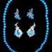 Vintage Demi parue blue rhinestone necklace earrings set blueberry bundle jewelr