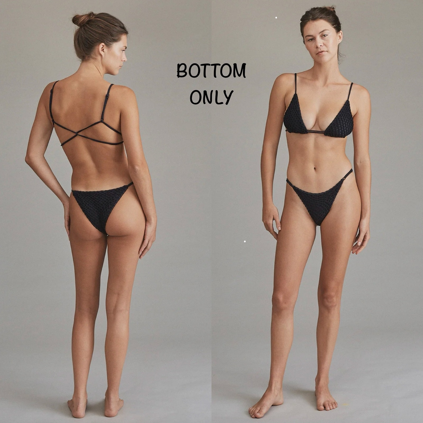 Acacia Swim SALÉ Crochet Bikini Bottom - Licorice - Adjustable - Sz. Small