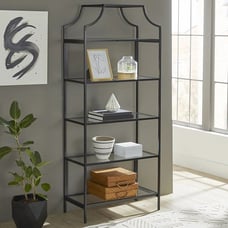 Better Homes & Gardens 71 Nola 5 Shelf Etagere Bookcase, Black Finish