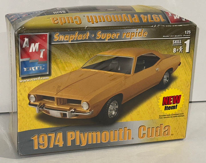 2002 AMT Ertl 1:25 Scale 1974 PLYMOUTH CUDA Model Kit – NEW & FACTORY SEALED!!!