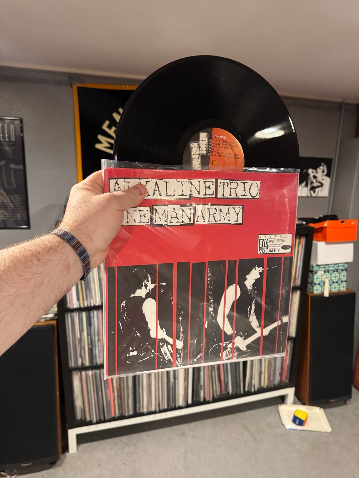 Alkaline Trio / One Man Army BYO Split series on black vinyl