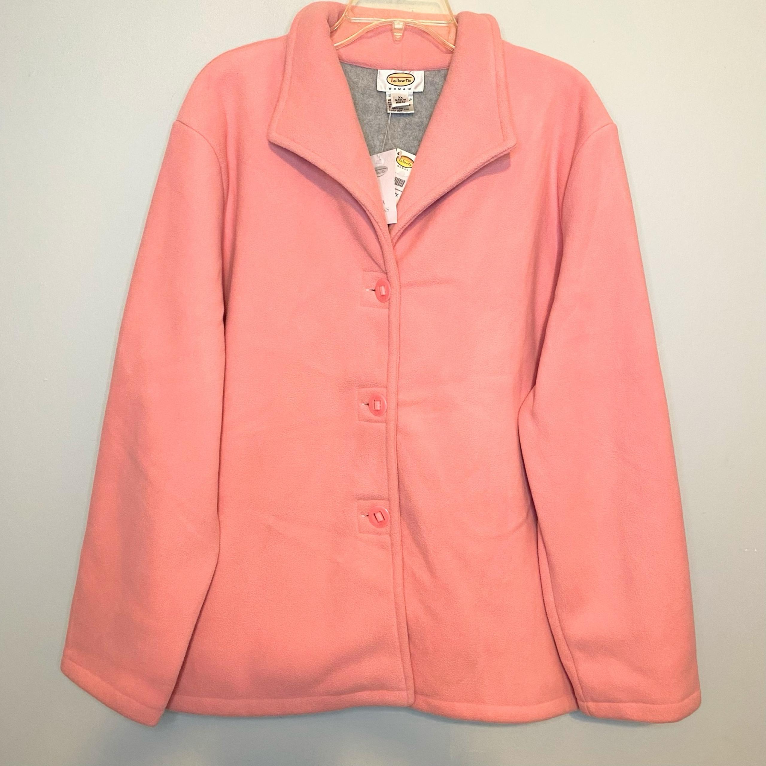 NWT Talbots Women 3X Pink Fleece Blazer jacket Coat soft business