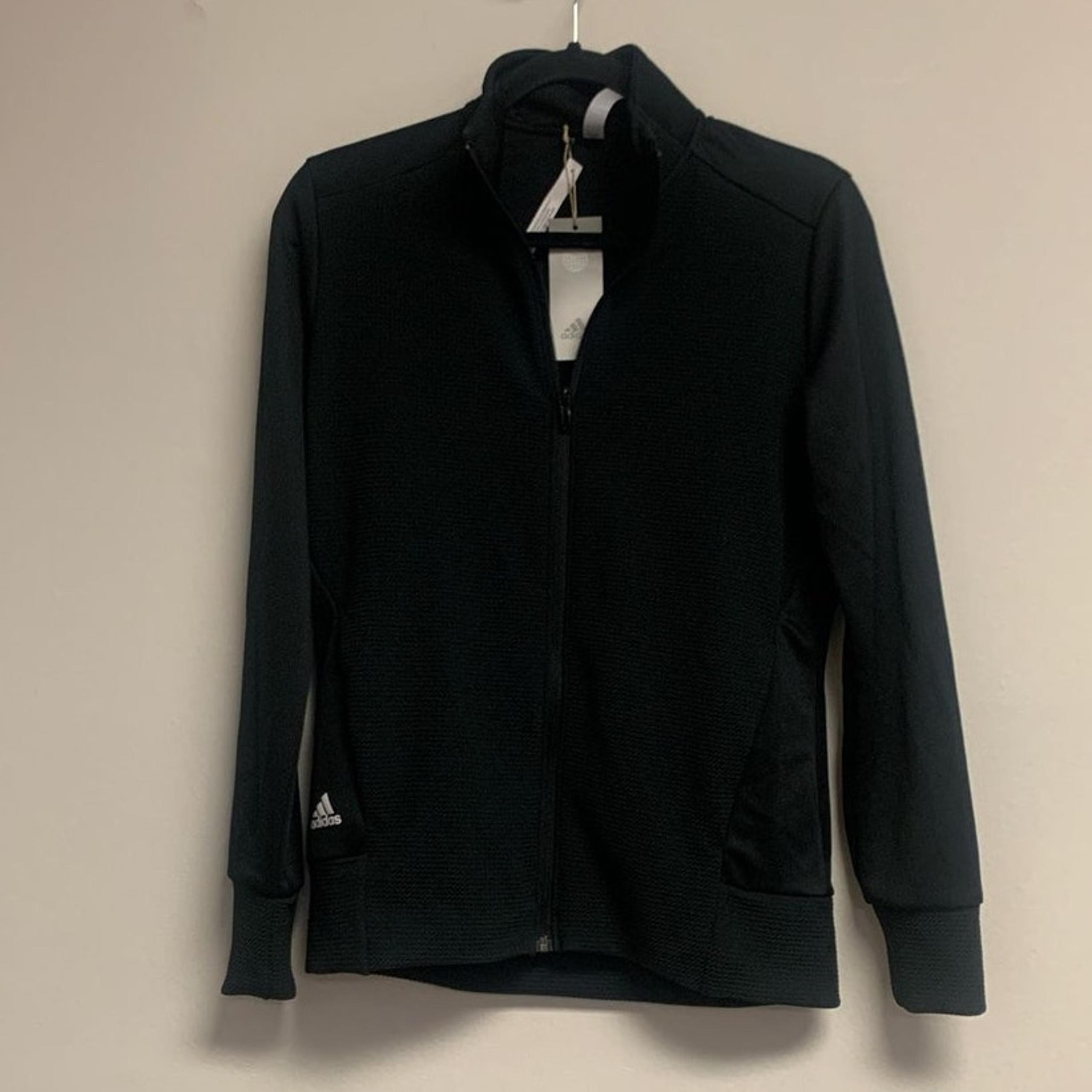 Adidas Women's MEDIUM Textured Full-Zip Jacket, Black