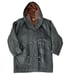 Vintage Womens Hooded Leather Coat With Pockets Cinched Waist Size M
