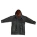 Vintage Womens Hooded Leather Coat With Pockets Cinched Waist Size M