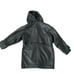 Vintage Womens Hooded Leather Coat With Pockets Cinched Waist Size M