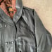 Vintage Womens Hooded Leather Coat With Pockets Cinched Waist Size M