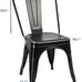 Metal Black Dining Indoor-Outdoor Chair Set Of 4