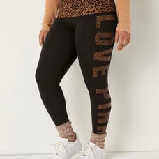 Victoria's Secret PINK Leopard Print Cotton Foldover Leggings