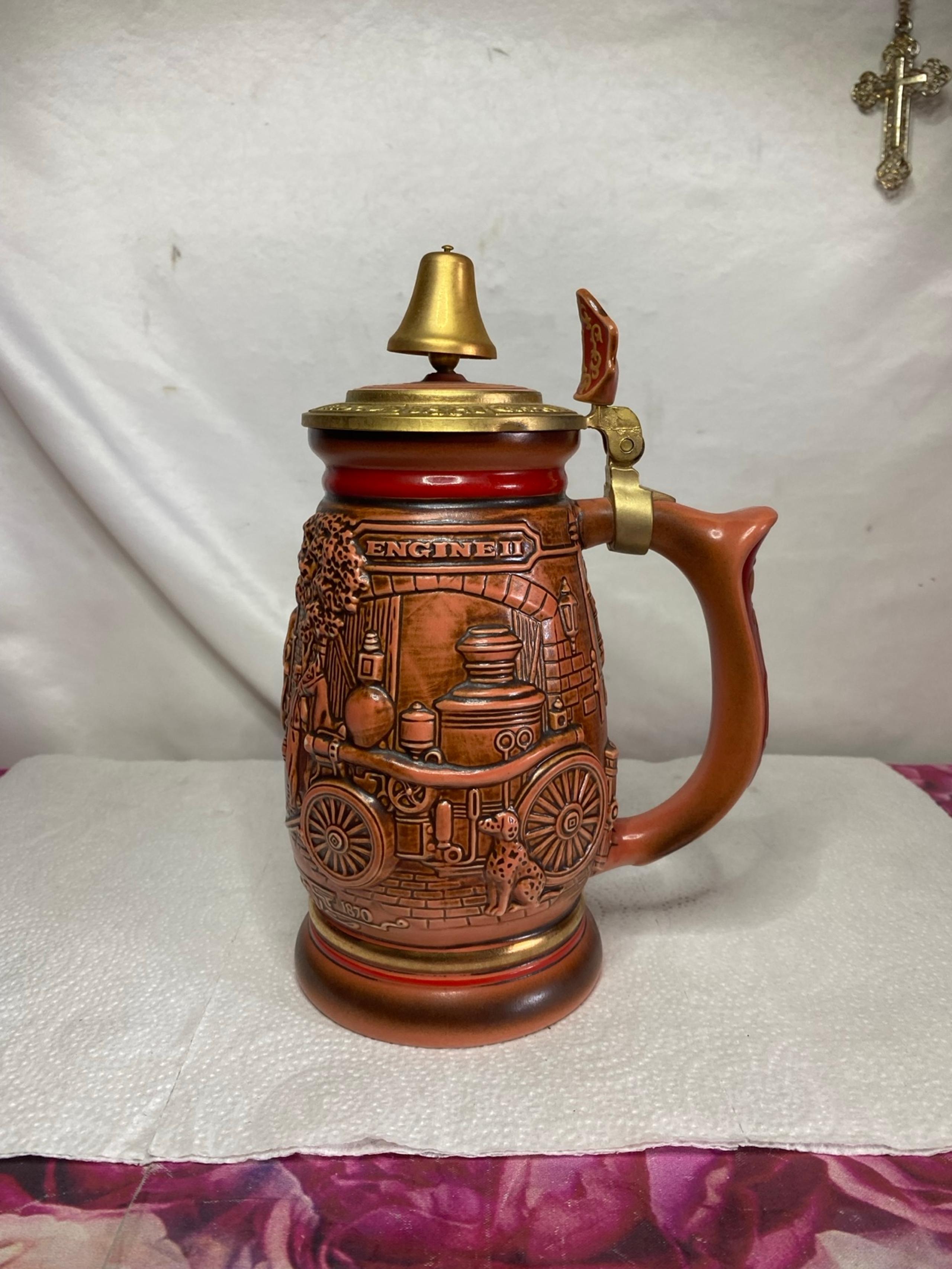 Antique collectible Avon firefighter tribute beer stein