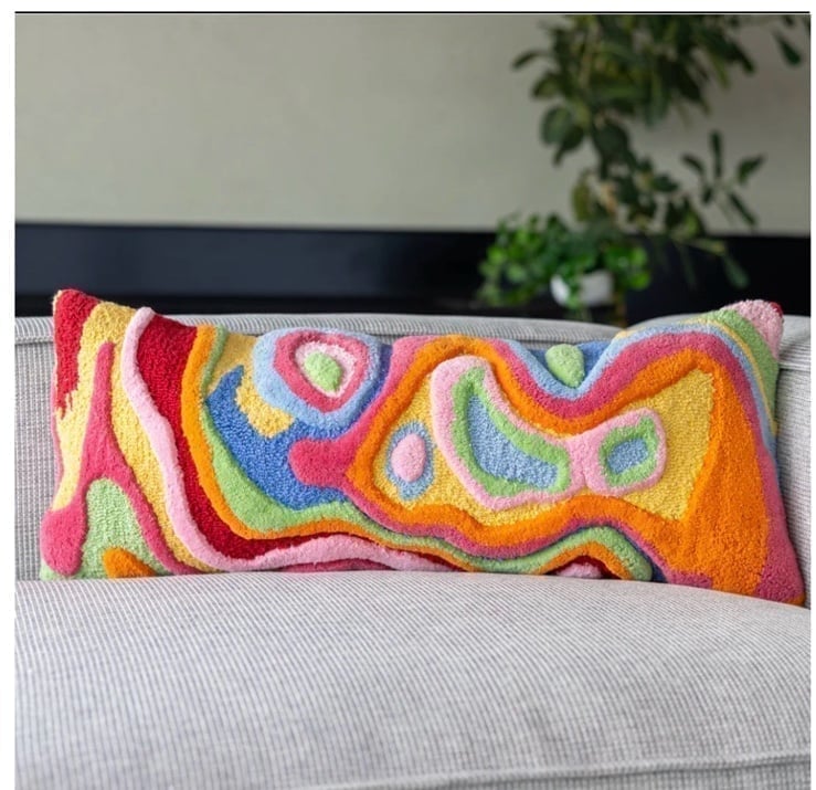 Colorful designer throw pillow (price is firm)