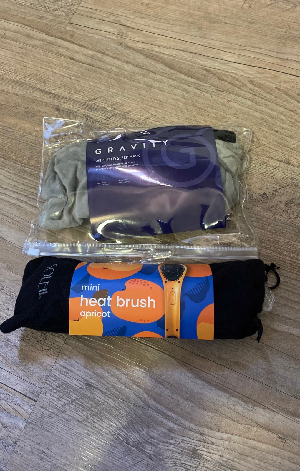 Mini hear brush & weighted sleep mask