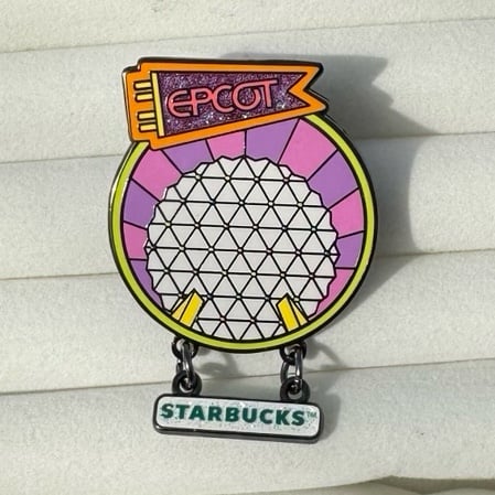 2025 WDW Disney Parks Starbucks Mystery Pin Epcot Spaceship Earth