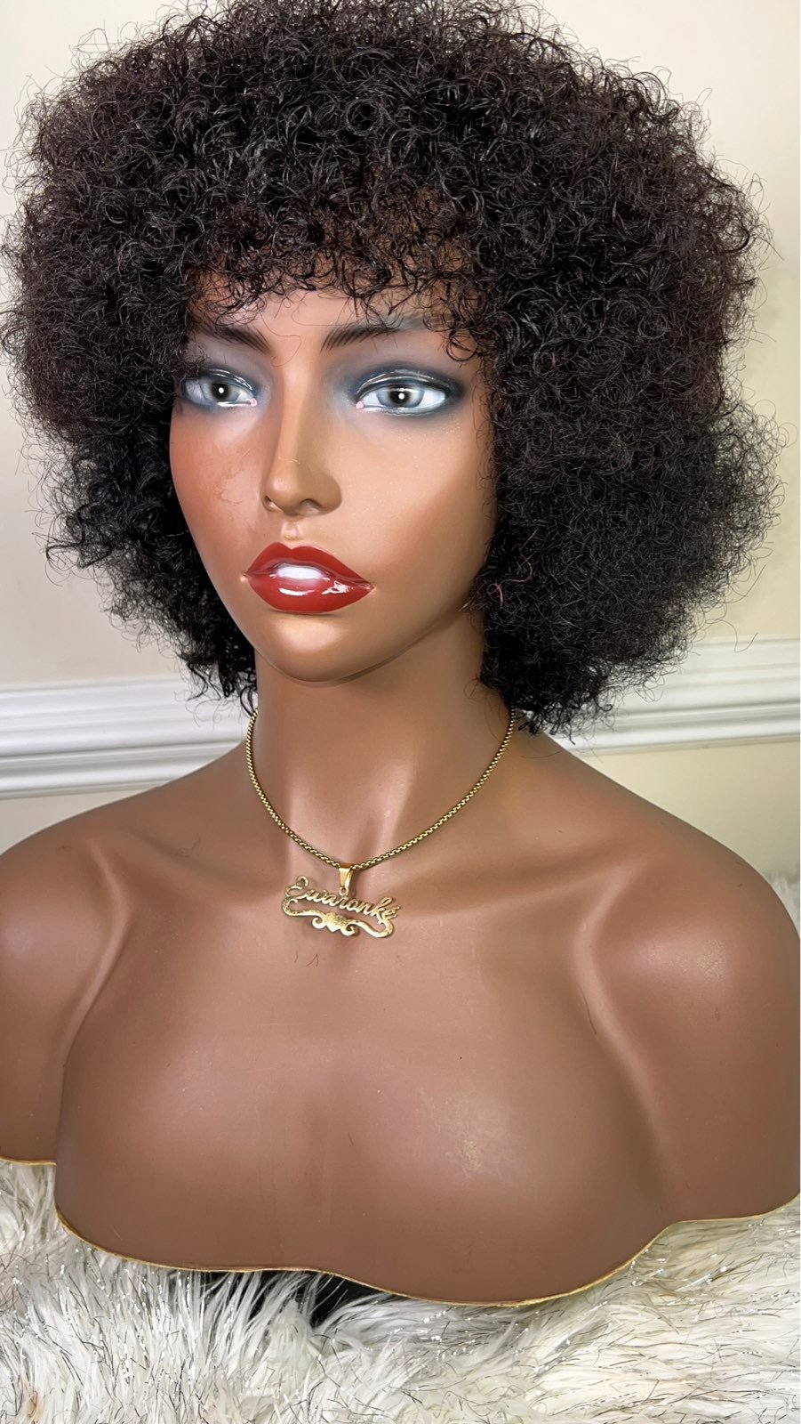 Virgin human hair Afro wig