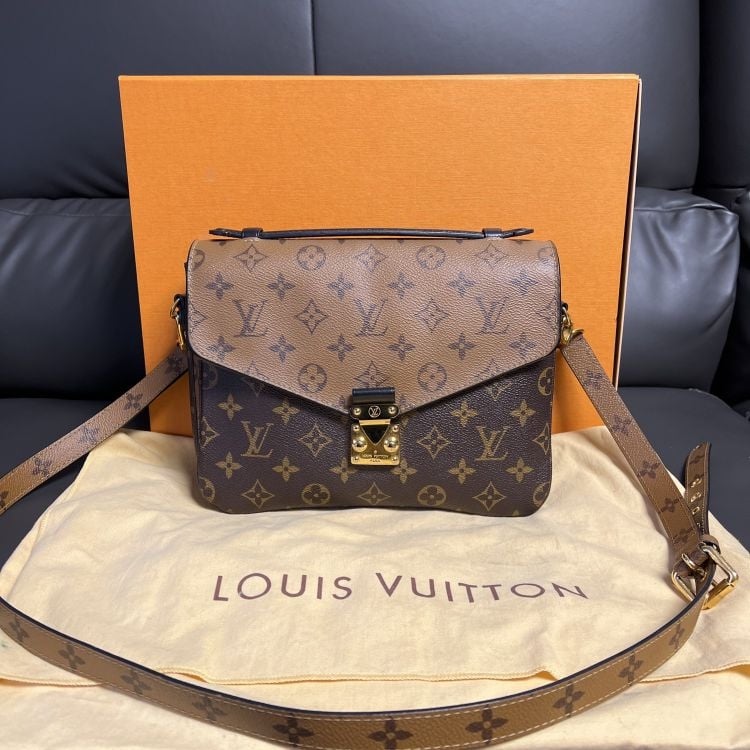 Monogram Reverse Pochette Metis Crossbody Bag Brown