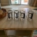 Beaker Glass Coffee Cups With Metal Brackets 8 oz