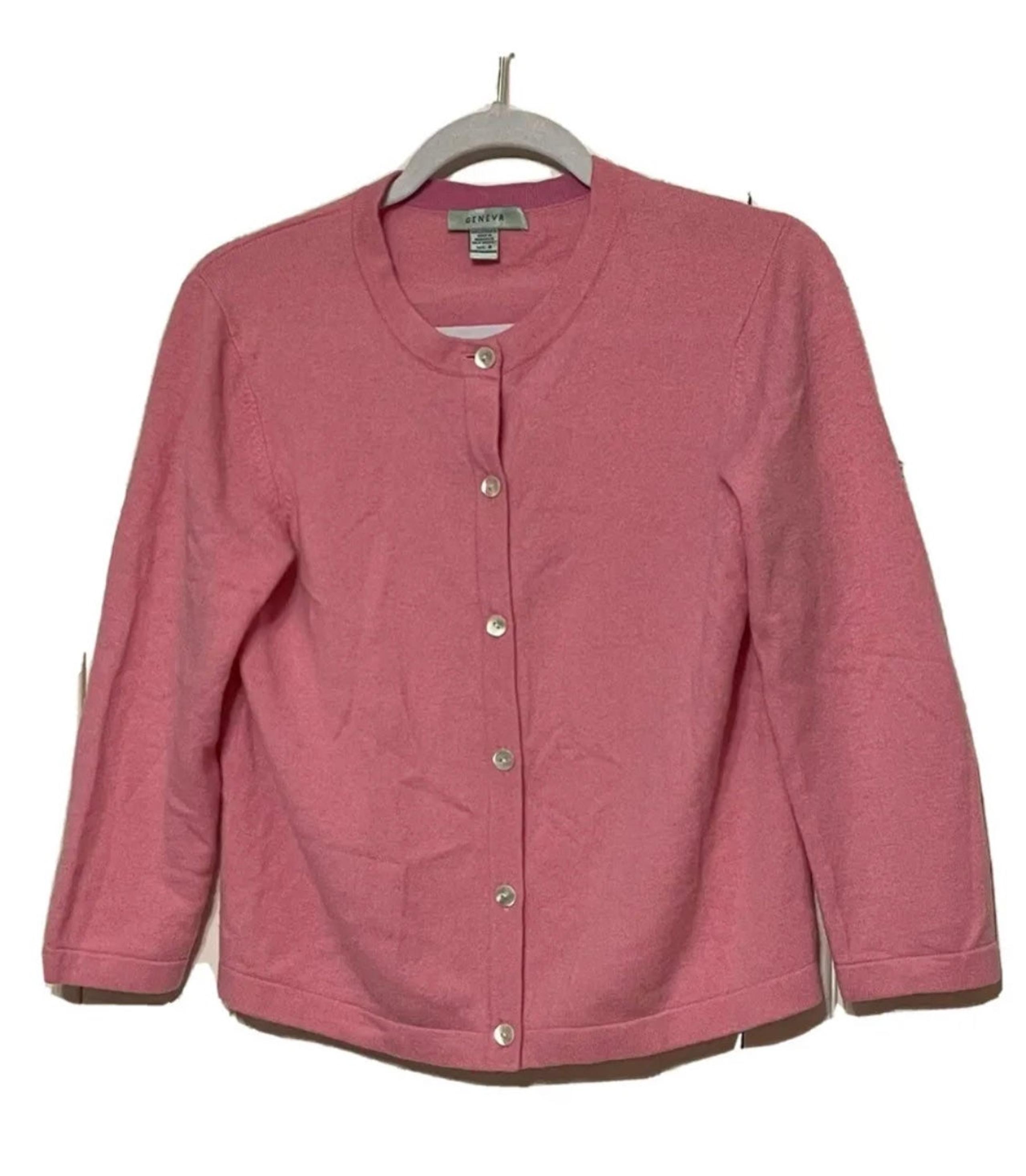 GENEVA 100% CASHMERE SWEATER SIZE Medium. Pink