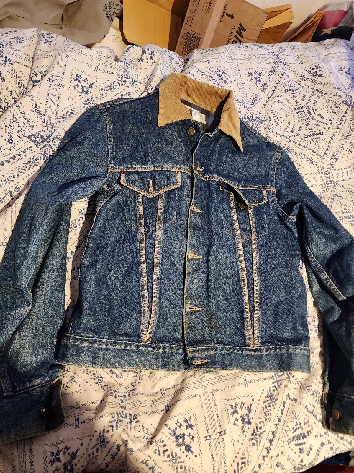 vintage oshkosh blue denim jacket adult small