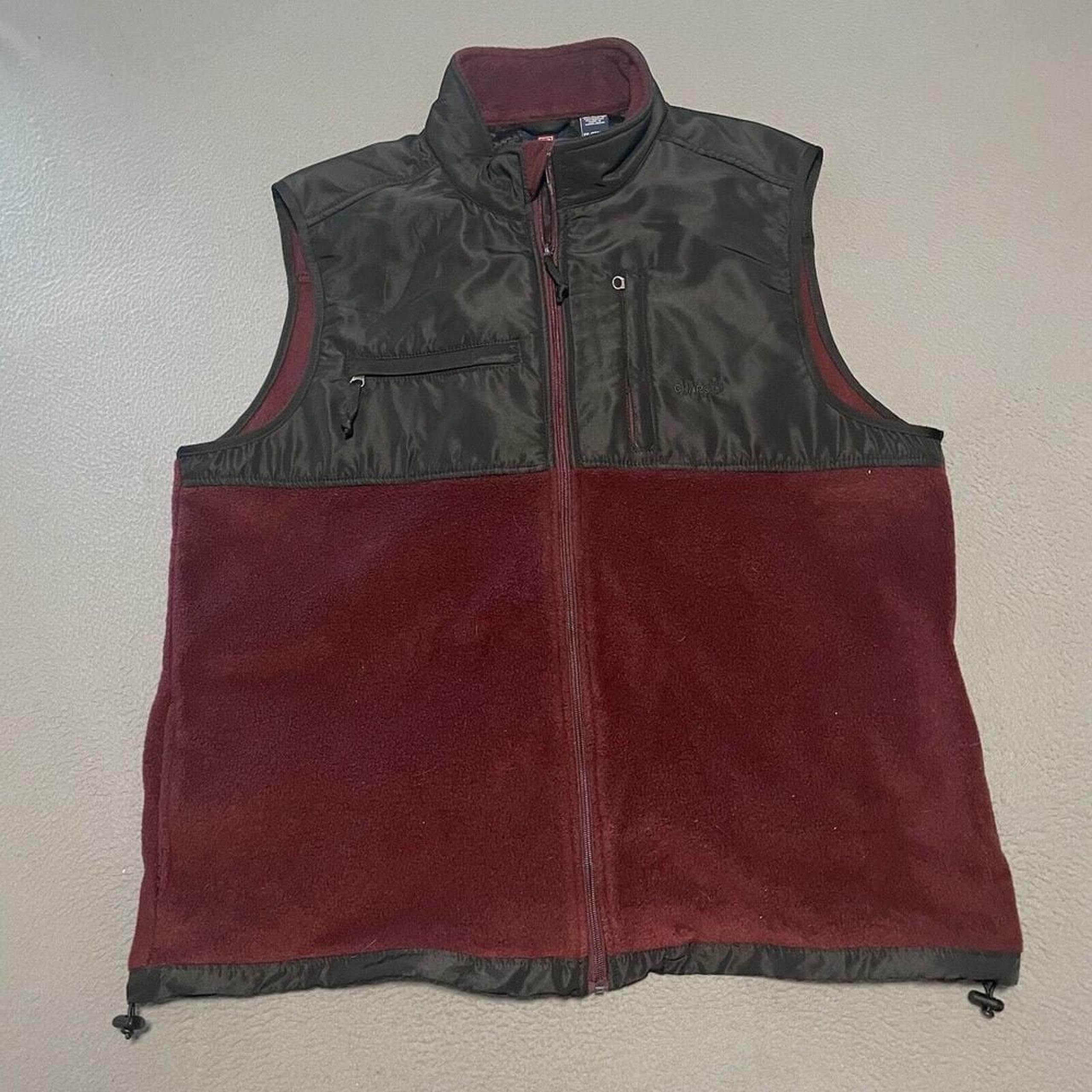 Chaps Vest Mens Size XXL Full Zip Polyester Fleece With Pockets