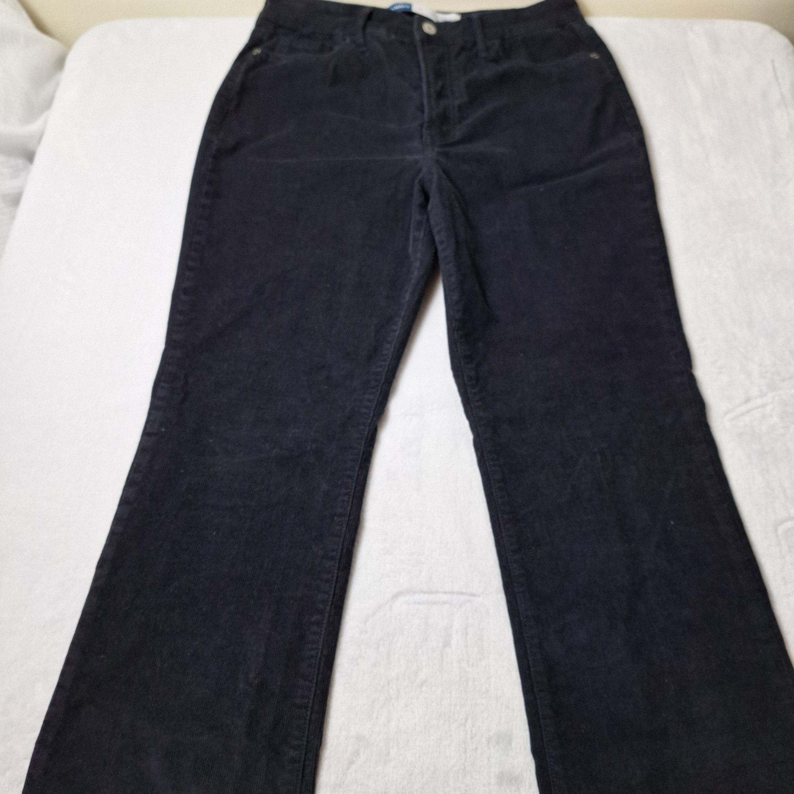 OLD NAVY Extra High-Rise Kicker Bootcut Corduroy Pant Womens Sz 10 Black Stretch